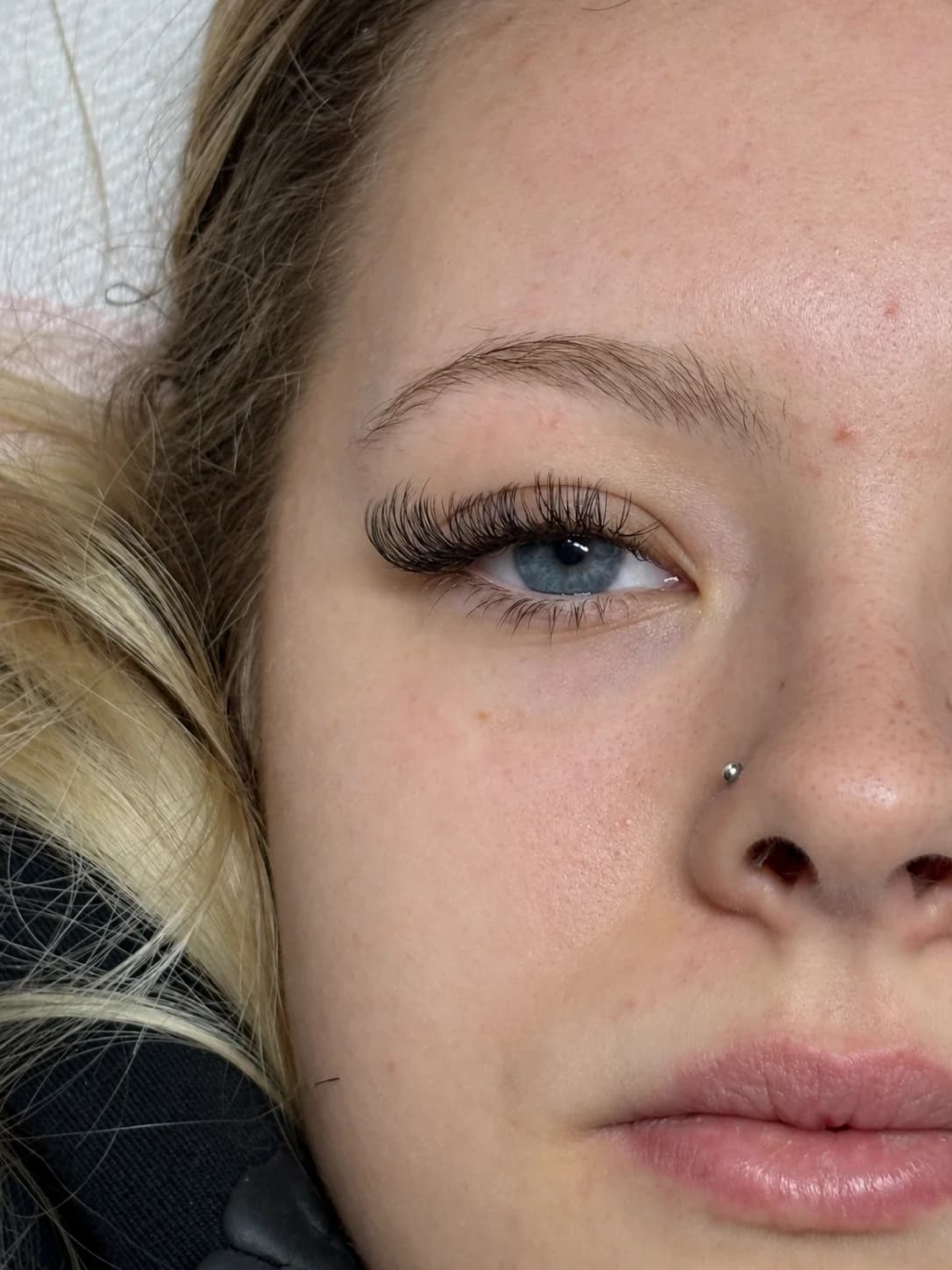 Double Classics lash extensions close-up